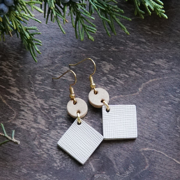Dew Drops Leather Earrings