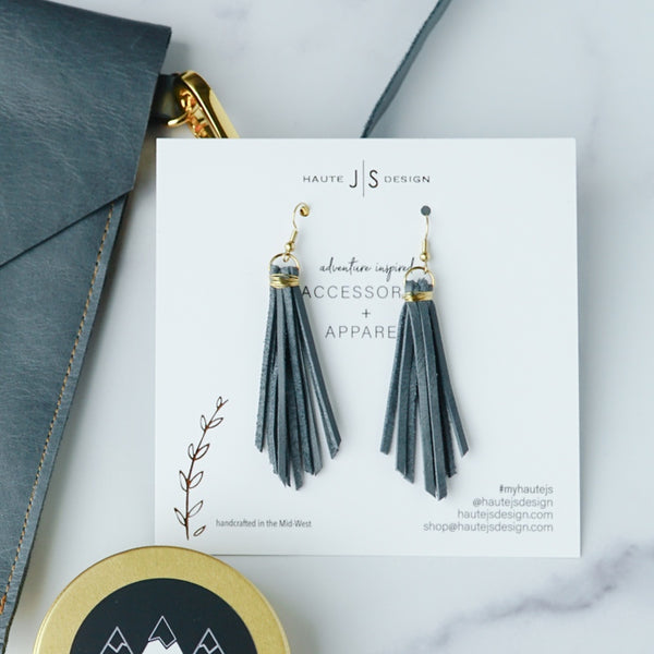 Wayfarer Leather Earrings