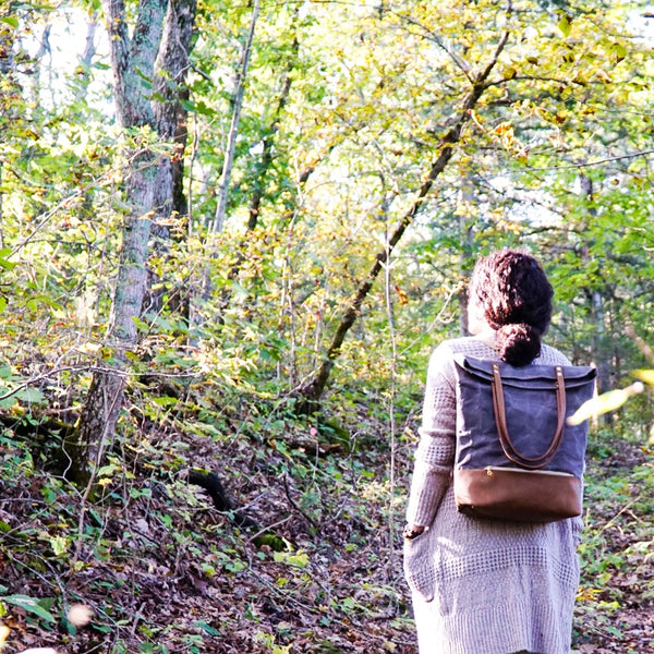Convertible Backpack | Leather and Waxed Canvas