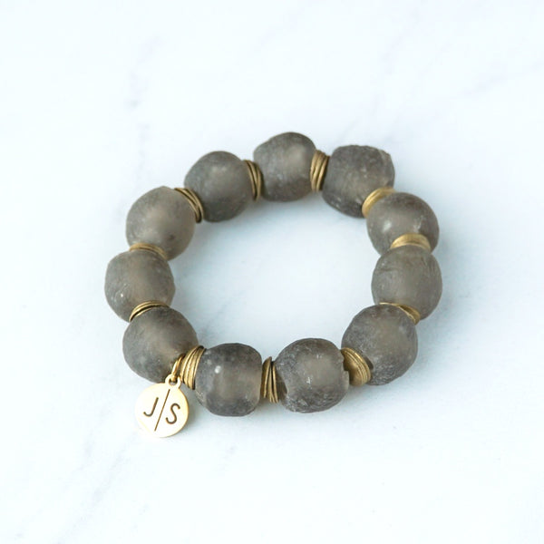 Gray Wolf Recycled Glass Bracelet