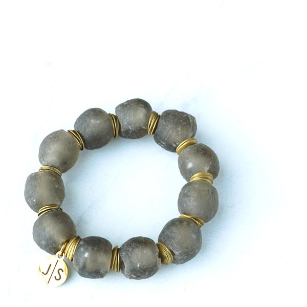 Gray Wolf Recycled Glass Bracelet