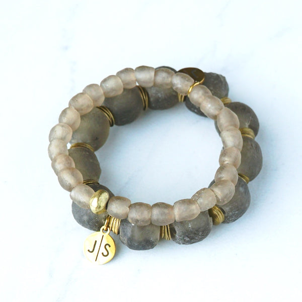 Gray Wolf Recycled Glass Bracelet