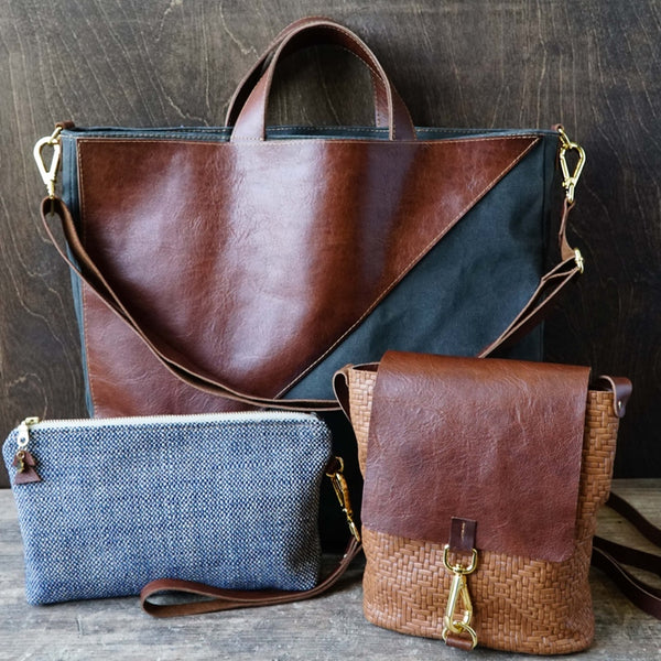Waxed Canvas and Leather Convertible Bag