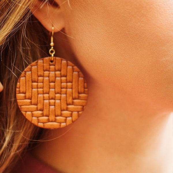 Basket Weave Leather Medallions