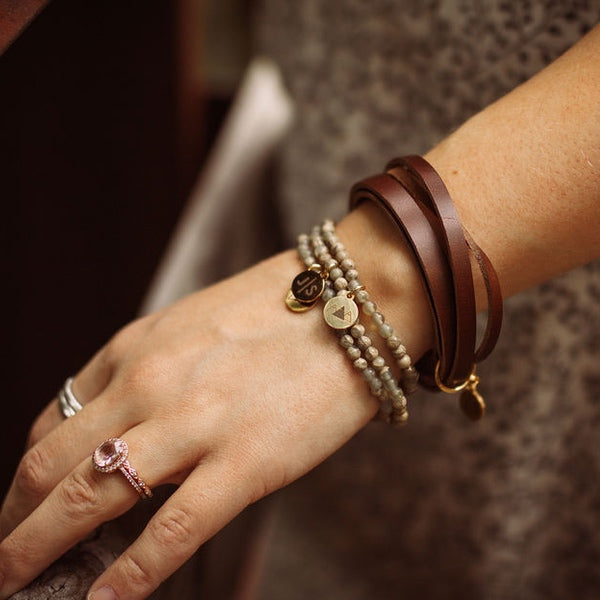 Leather Criss Cross Wrap Bracelet