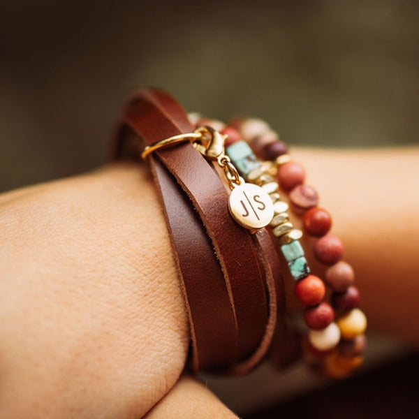Leather Criss Cross Wrap Bracelet