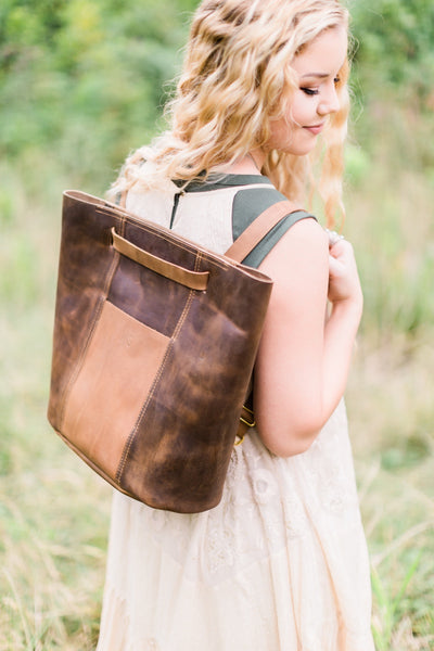 Leather Convertible Backpack