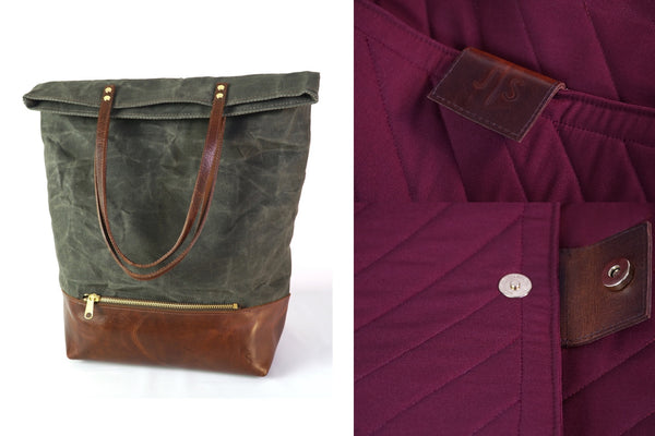 leather convertible backpack waxed canvas