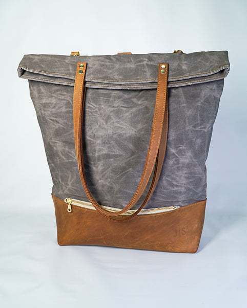 Convertible Backpack | Leather and Waxed Canvas