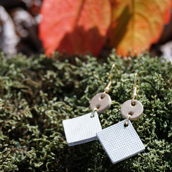 Dew Drops Leather Earrings