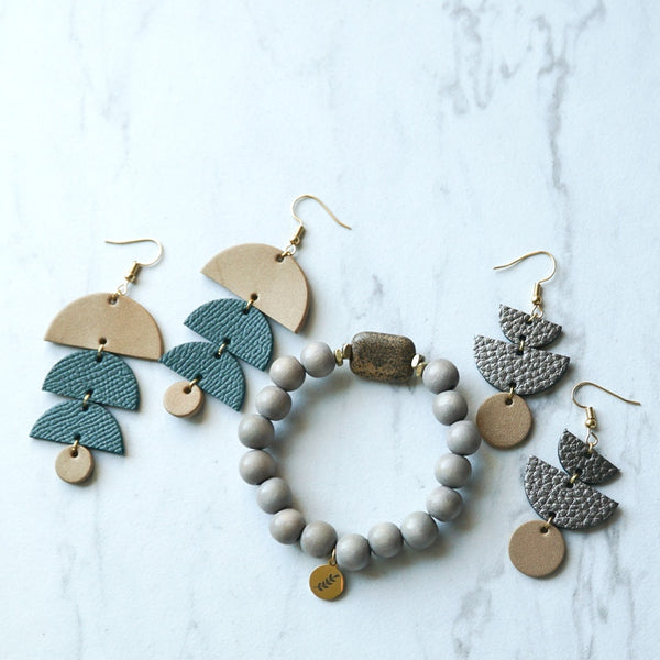 Chanterelle Leather Earrings