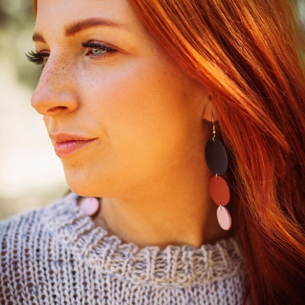 Orbit Geometric Leather Earrings