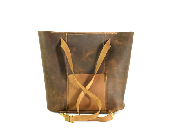 Leather Convertible Backpack