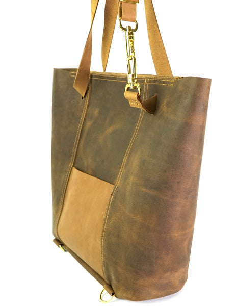 Leather Convertible Backpack