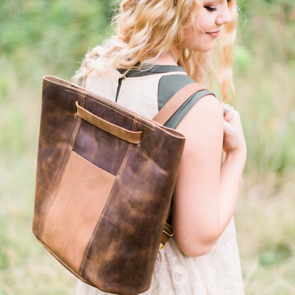 Leather Convertible Backpack