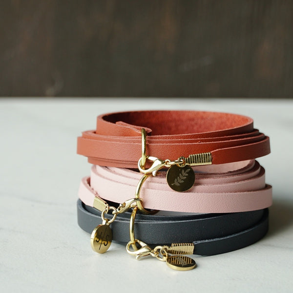 Leather Criss Cross Wrap Bracelet