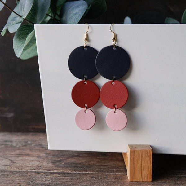 Orbit Geometric Leather Earrings