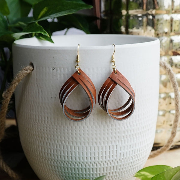leather hoop earrings