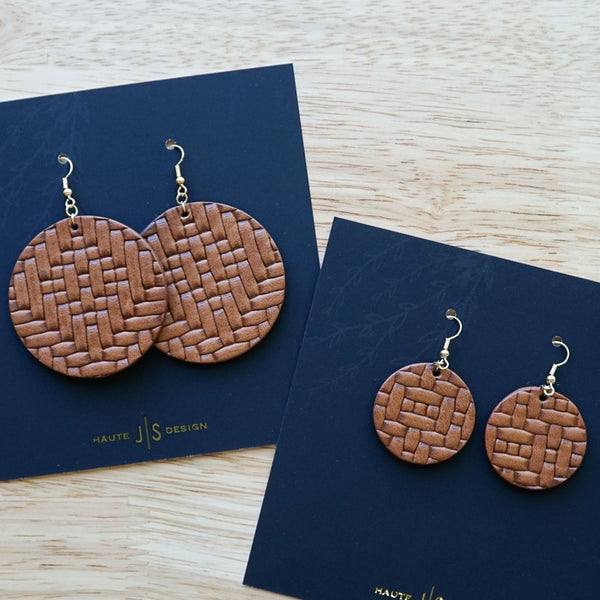 Basket Weave Leather Medallions