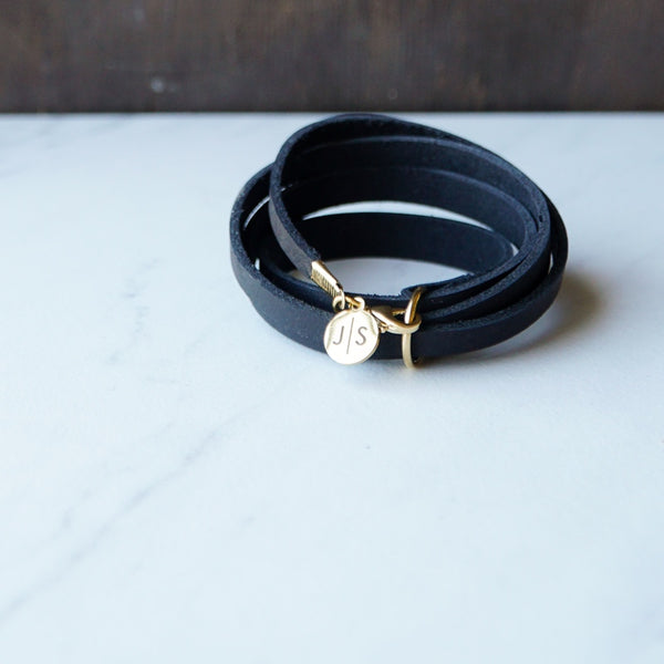 Leather Criss Cross Wrap Bracelet