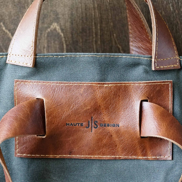 Waxed Canvas and Leather Convertible Bag