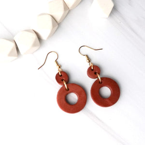 leather earrings geometric