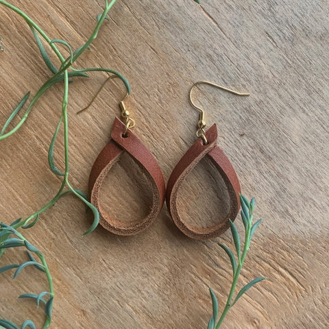 leather hoop earrings lightweight