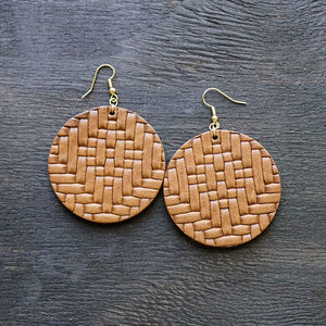 Basket Weave Leather Medallions